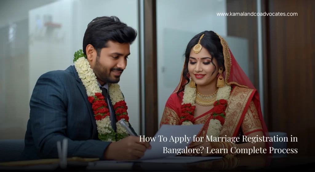 Newly wed couple applying for marriage registration in bangalore - Kamal & co. Advocates