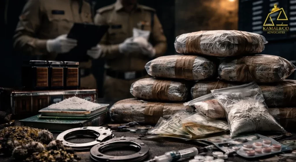 "What is NDPS case in India showing seized drugs, narcotics evidence, and police investigation under the NDPS Act for drug offences and punishment."