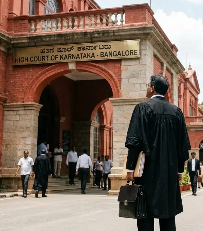 Civil lawyers at the High court in Bangalore