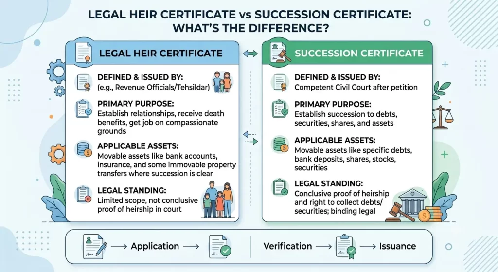 Legal Heir Certificate vs Succession Certificate: What’s the Difference