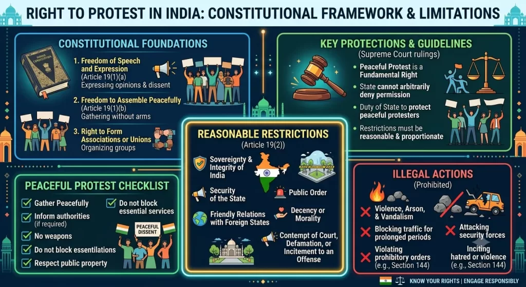 Is right to protest a fundamental right in India?